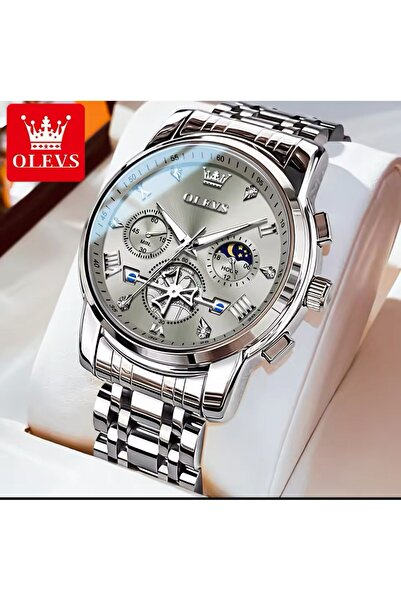 OLEVS ÇELİK SU GEÇİRMEZ   İÇ KADRANLAR RENKLİ ŞIK SPOR SAAT