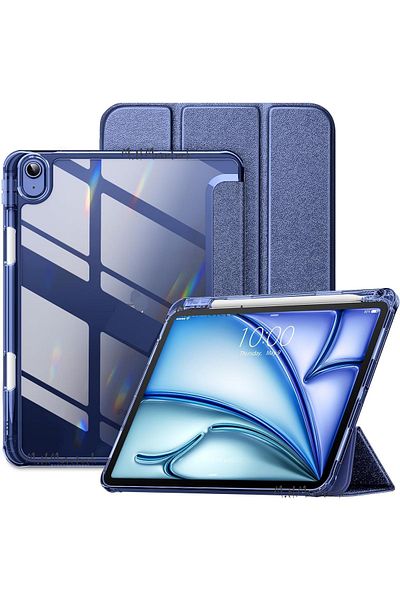 m.tk moveteck 2024 iPad Air 13 - قلم مغناطيسي، شريحة مقسمة، وضع النوم الذكي، شفاف