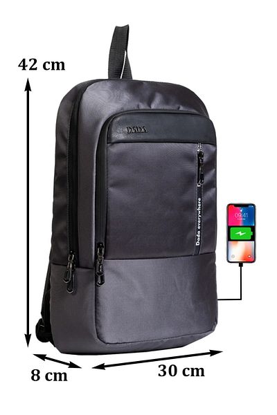 Case Club Dada Slim Laptop Orthopedic Backpack 14-15,6 ιντσών με πλάτη και βάση