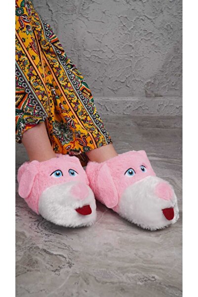 Runfast Köpek Figürlü Peluş Panduf Ev Pandufu Unisex Köpekli Panduf