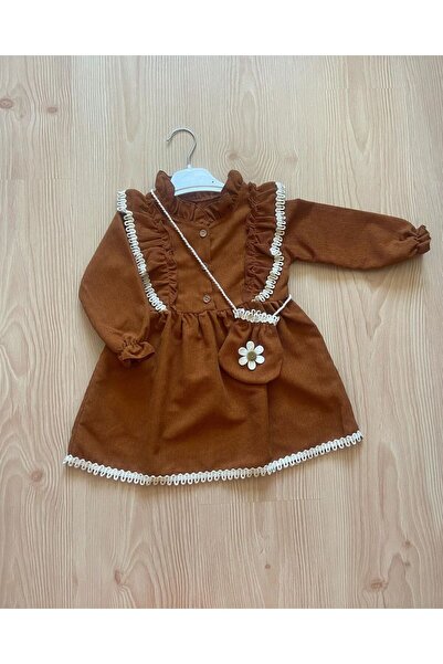 çilek bebe Çilek Bebe Kız Bebek Çantalı Elbise