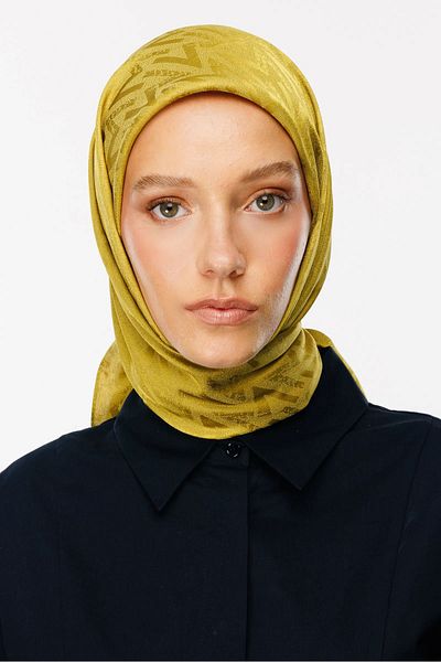 Mooncorn Oliv Green Nova Pattern Luxury Jacquard κασκόλ