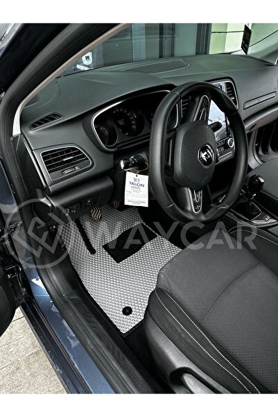 WAYCAR RENAULT MEGANE 4 ÖZEL OTO PASPAS (AÇIK GRİ-ŞERİT SİYAH) + Topukluk