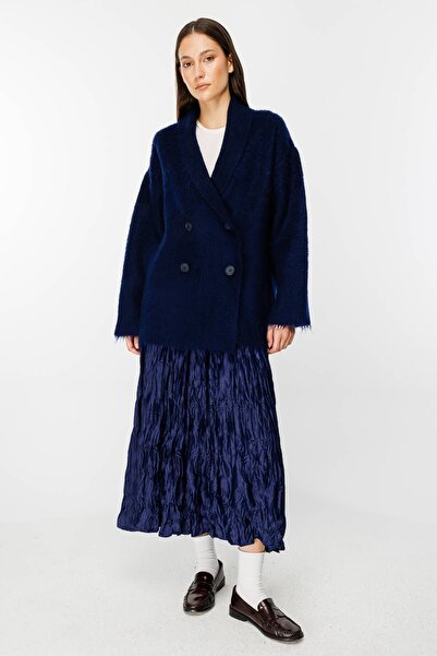 Hooopstore Navy Blue Cardigan - Button Detailed