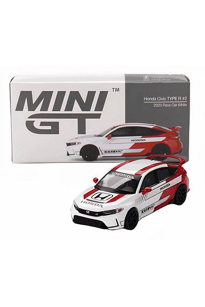 TOYFEST ميني جي تي 1/64 هوندا سيفيك تايب آر # 2 2023 سيارة بيس موديل سيارة بيضاء