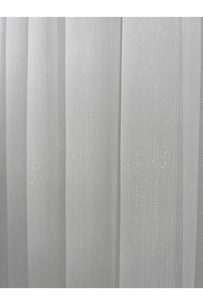 Miraçperde New Season Bamboo Glitter Tulle Curtain - Does Not Want Ironing, Floor Medium Pleated