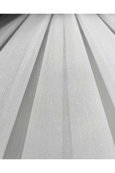 Miraçperde New Season Bamboo Glitter Tulle Curtain - Does Not Want Ironing, Floor Medium Pleated
