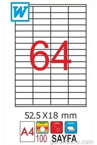 goldmoon 2081 Laser A4 Sheet Label 52.5X18Mm (Pack of 100)