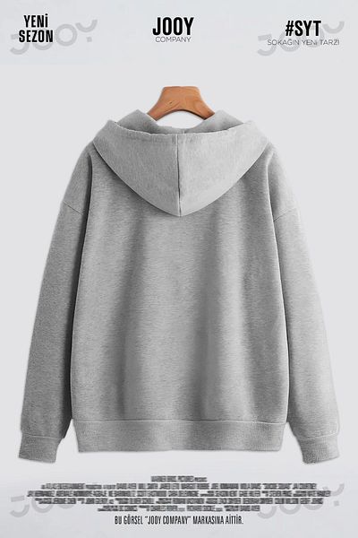Jooy Company Grey Freedom Printed Seasonal Fleece Jacket - Zippered and Hooded