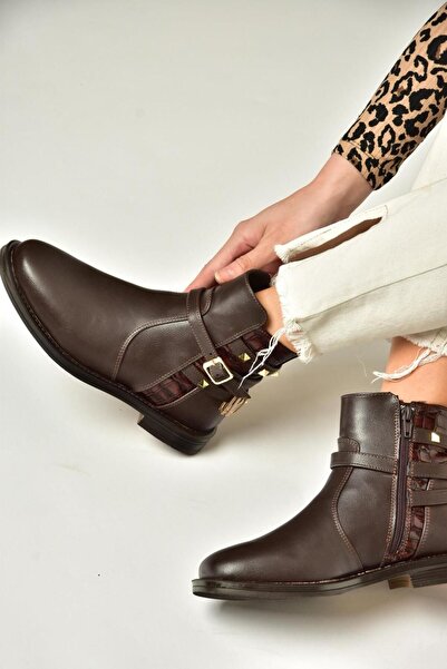 Fox Shoes T312124709 Kahverengi Alçak Topuklu Kadın Bot