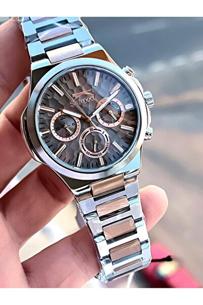 Slazenger 5 Atm Water Resistant Special Pairs Bay and Steel Band Double Clock - Esl.9.2427.2.02