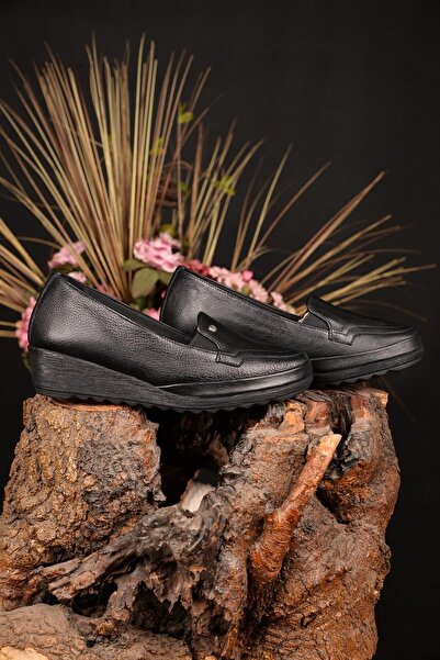 stoneclass Pantofi de damă din piele naturală ortopedică completă - 100% negr...