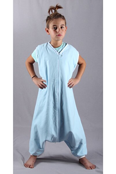 DİDABABY Winter Sleeveless (21-24 DEGREE ROOM TEMPERATURE) 100% Cotton Flannel Plain Blue Color Sleeping Bag