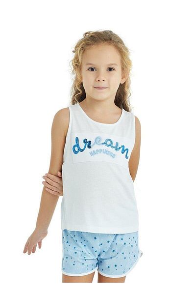 Blackspade 50818 White Modal Thick Strap Girls' Shorts Set