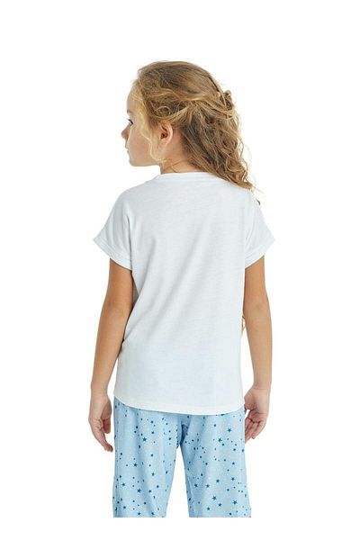 Blackspade 50817 White Modal Short Sleeve Girl's Pajama Set