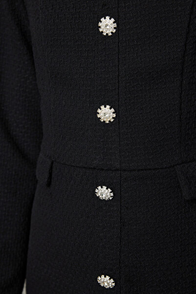 Trendyol Collection Black Button Detailed Short Shorts Skirt Jumpsuit Twoaw25Tu00002