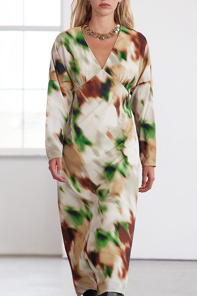 Trendyol Collection Květinové midi šaty A-Line - barevná limitovaná edice Twoaw25El00292