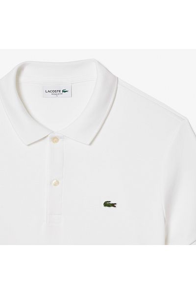 Lacoste تي شيرت أبيض بياقة بولو وأكمام قصيرة DH2050-00-001