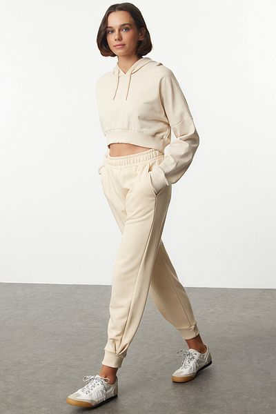 Trendyol Collection Dick gestrickte Jogginghose - Stone Basic Twoaw25ea00028