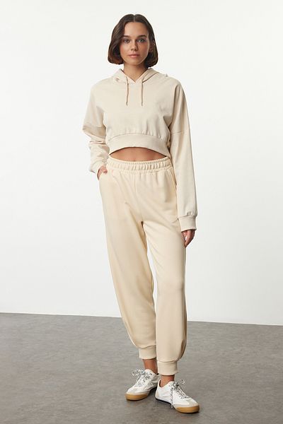 Trendyol Collection Dick gestrickte Jogginghose - Stone Basic Twoaw25ea00028