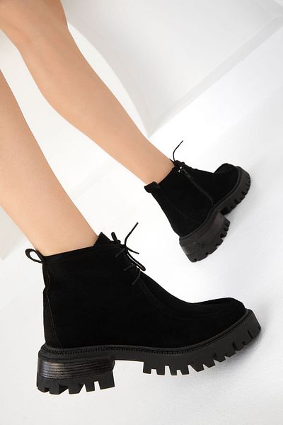 SOHO Suede Γυναικείες Μπότες Μαύρες - 19656 Model Bootie