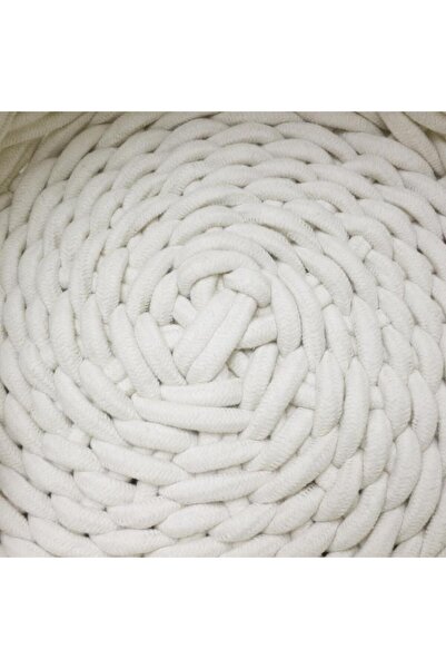 T.Concept White Rope Macrame Basket - Elegant Knitted, Medium Size (m)
