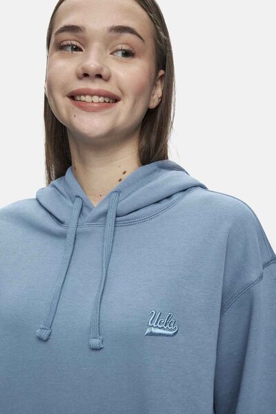 UCLA Γυναικείο φούτερ WEBER Oversize Μπλε κεντημένο με λαιμόκοψη