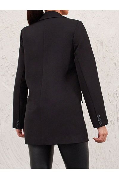 Fovere Women's Black Six-Button Blazer Jacket