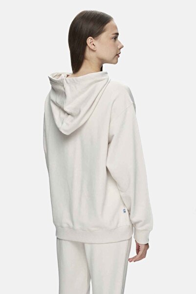 UCLA Beige Embroidered Oversize Women's Sweatshirt - Crew Neck