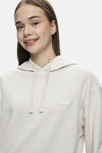 UCLA Beige Embroidered Oversize Women's Sweatshirt - Crew Neck