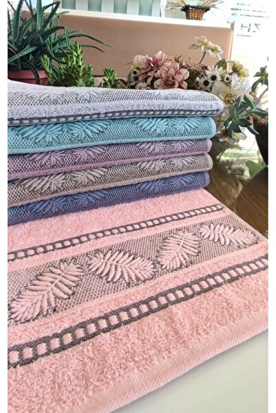 A.Z.H. (6.LI SET) Bukle Jakarlı Çeyizlik 30x50 Cm. Mutfak ve El Havlu Seti