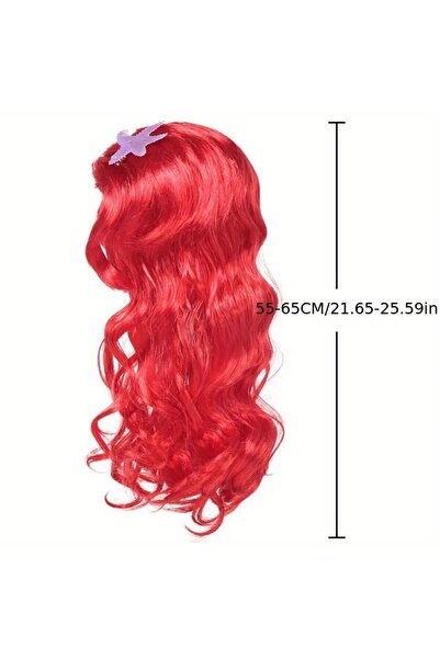 Aslan Deniz Kızı Peruk Prenses Kostümü Peruk Kızlar İçin, Cadılar Bayramı Festivali Kostümü Peruk,