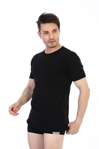 Çift Kaplan Ανδρικό εσώρουχο μπλουζάκι με λαιμόκοψη 3 τεμαχίων με ραβδώσεις 841