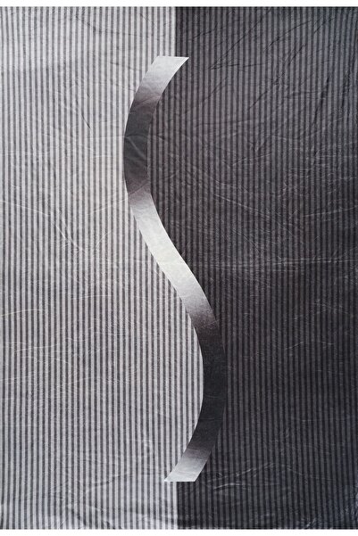 RENKLİBUTİK Modern Desenlerde Kadife Dokulu Lastikli Süngerli Kaymaz Yıkanabilir Halı Örtüsü - 12 m2