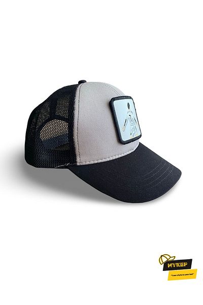 myistasyon "tarzınızı evinize yansıtın" Unisex Grey-Black Cr7 Figured Embroidered Hat - Interchangeable Cap