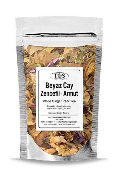 TOS The Organic Spices 250 جرام شاي كمثرى الزنجبيل الأبيض - الأول شاي الزنجبي...