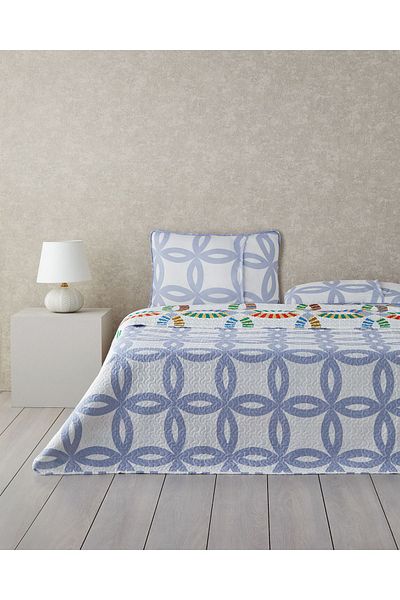 English Home طقم مفرش سرير فردي متعدد الأغراض بدائرة ملونة مقاس 160 × 220 سم باللون الأزرق