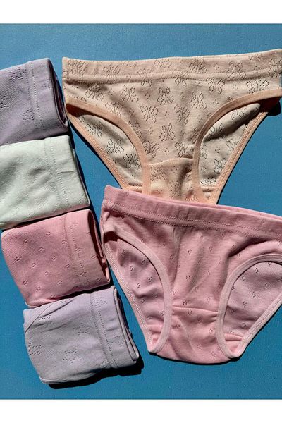 VicTroy 6 Pieces Patterned Cotton Girls' Slip Panties