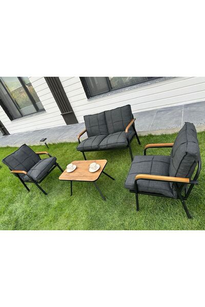 Dekoroom's 2 1 1 Sehpa Hediyeli Balkon Takımı, Bahçe Mobilyası, Çay Seti, Kaf...