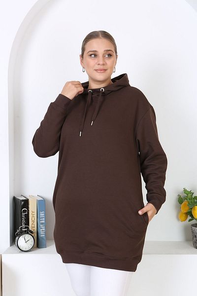 XL Modam Γυναικείο φούτερ Plus Size - 3 ΚΛΩΣΤΕΣ Ροζ