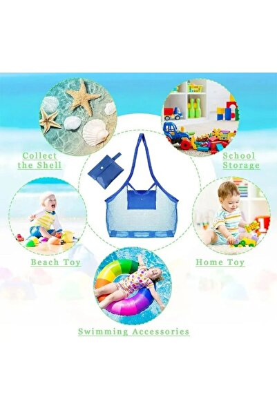 sunandjoy Oyuncak organizeri, oyuncak toplama çantası, plaj çantası ,file çanta, oyuncak torbası