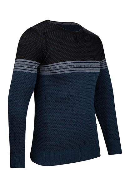 Çizgi Triko Pulover pentru bărbați din tricotaje cu dungi - decolteu, mânecă cu imprimeu, talie elastică, tricot din oțel - Fit Regular 5009C