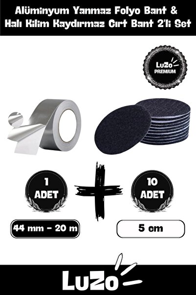 LuZo Premium Seri Alüminyum Yanmaz 1 Adet Folyo Bant & Halı Kilim Kaydırmaz 1...