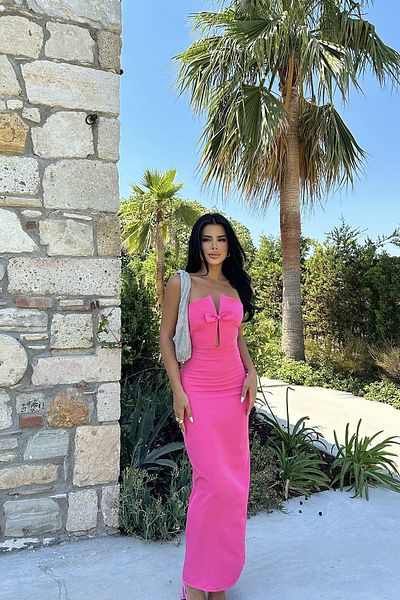 Eyyo Lıana Pink Designer Dress ATE7928