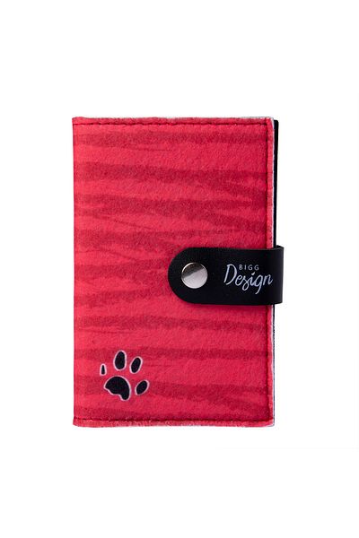 Biggdesign Dogs Red Felt Passport Cover