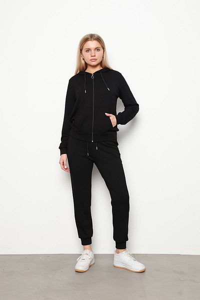 İKLİM LİFE Set de costum cu fermoar cu glugă în modal negru