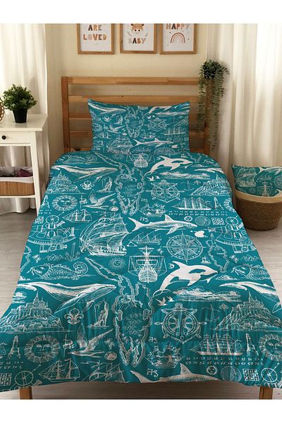 Evmila Ift Single Quilted Quilt - Sided Patterned Sleeping Set - Without Lump