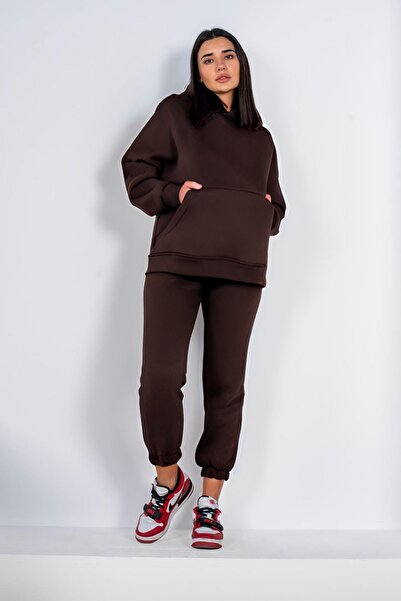 OKULCUBABA Set de trening pentru femei, cu 3 fire, culoare uni, fără imprimeu...