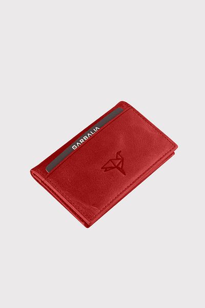 Garbalia Πορτοφόλι Vera Unisex Red από γνήσιο δέρμα Crazy Card Holder