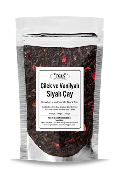 TOS The Organic Spices Çilek ve Vanilyalı Siyah Çay 40 gr (1. Kalite) Strawbe...